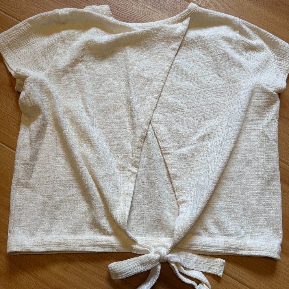 Keyhole Tie Back White Madewell Top Sz M
